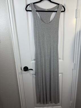 See You Monday Heather Gray Racerback Maxi Dress